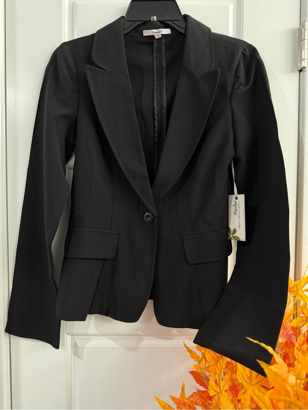 Papaya Black Single-Button Tailored Blazer - Picture 1 of 2